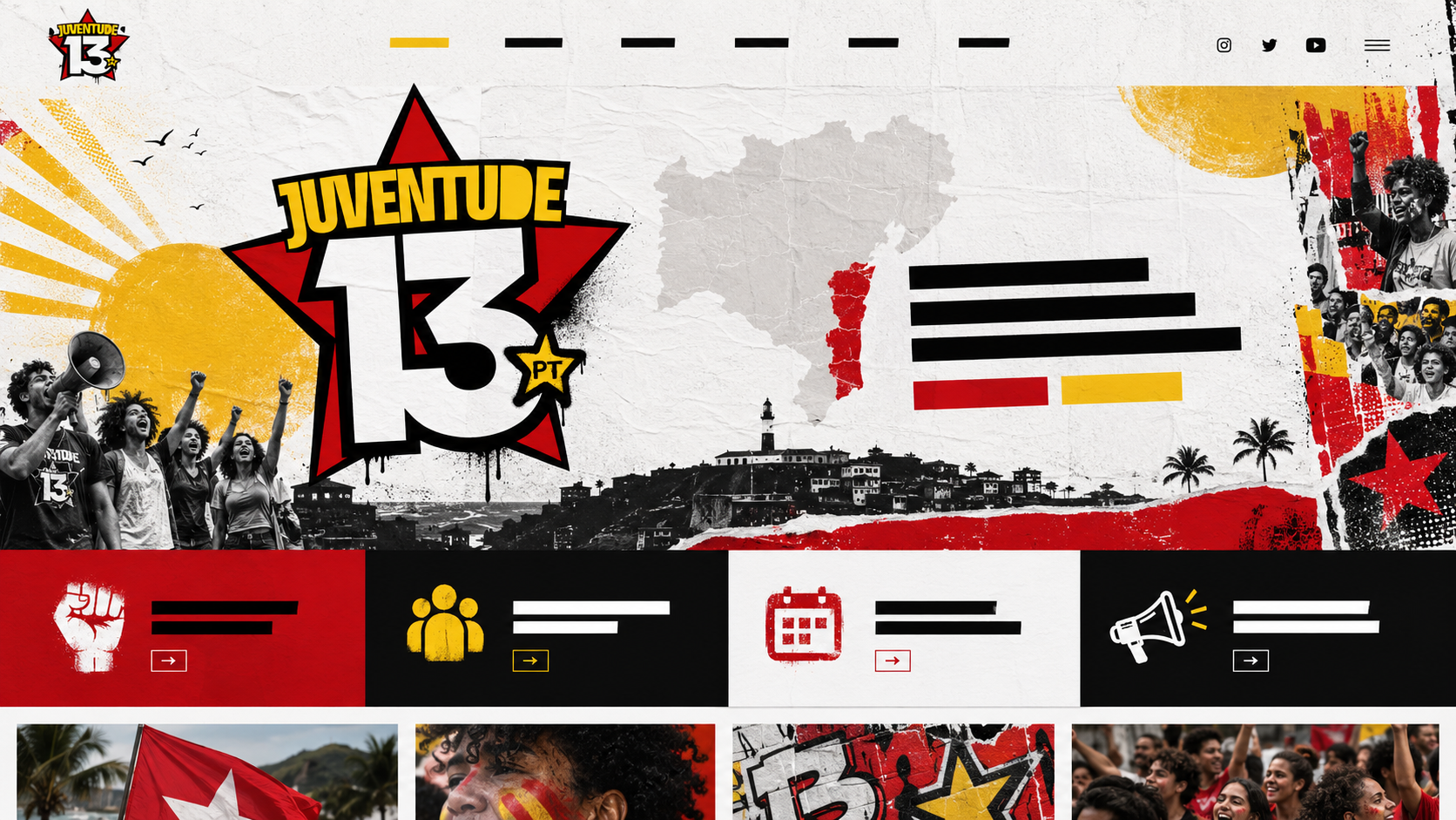 Layout visual aprovado da página inicial J13