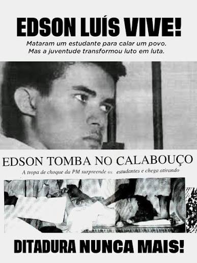 Capa de Edson Luís vive na luta dos estudantes brasileiros!
